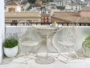Bistrobord udendørs Yaviza 80 cm Jern - Beige - Havemøbler - Balkon - Balkonmøbler - Altanborde