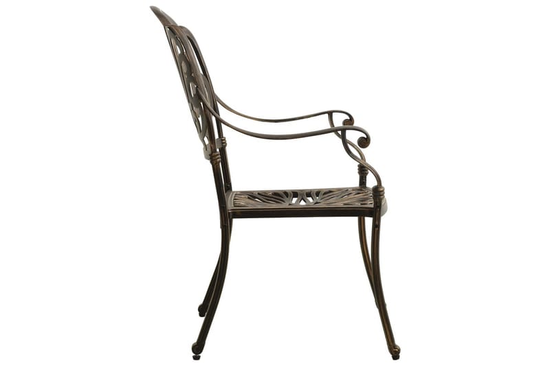 bistrosæt 3 dele støbt aluminium bronzefarvet - Brun - Havemøbler - Balkon - Balkonmøbler - Altansæt
