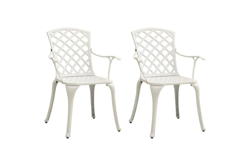 bistrosæt 3 dele støbt aluminium hvid - Hvid - Havemøbler - Balkon - Balkonmøbler - Altansæt
