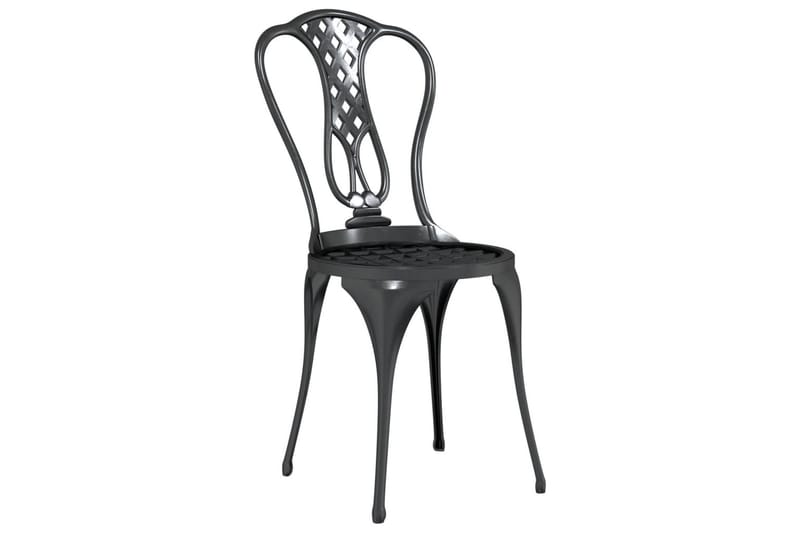 bistrosæt 3 dele støbt aluminium sort - Sort - Havemøbler - Balkon - Balkonmøbler - Altansæt