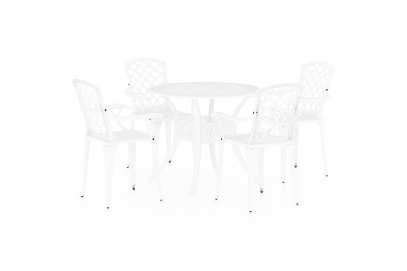 bistrosæt 5 dele støbt aluminium hvid - Hvid - Havemøbler - Balkon - Balkonmøbler - Altansæt