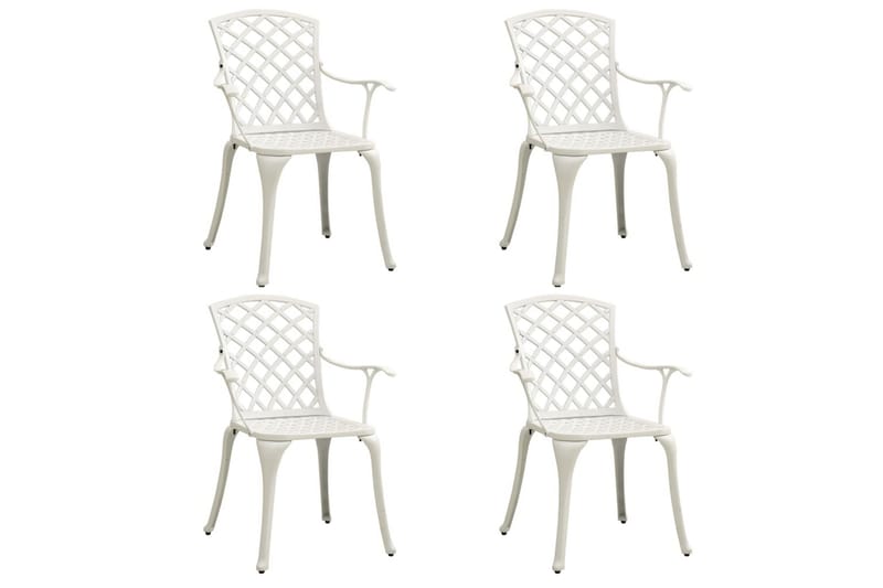 bistrosæt 5 dele støbt aluminium hvid - Hvid - Havemøbler - Balkon - Balkonmøbler - Altansæt
