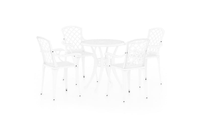 bistrosæt 5 dele støbt aluminium hvid - Hvid - Havemøbler - Balkon - Balkonmøbler - Altansæt