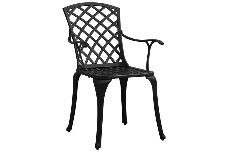 bistrosæt 5 dele støbt aluminium sort - Sort - Havemøbler - Balkon - Balkonmøbler - Altansæt