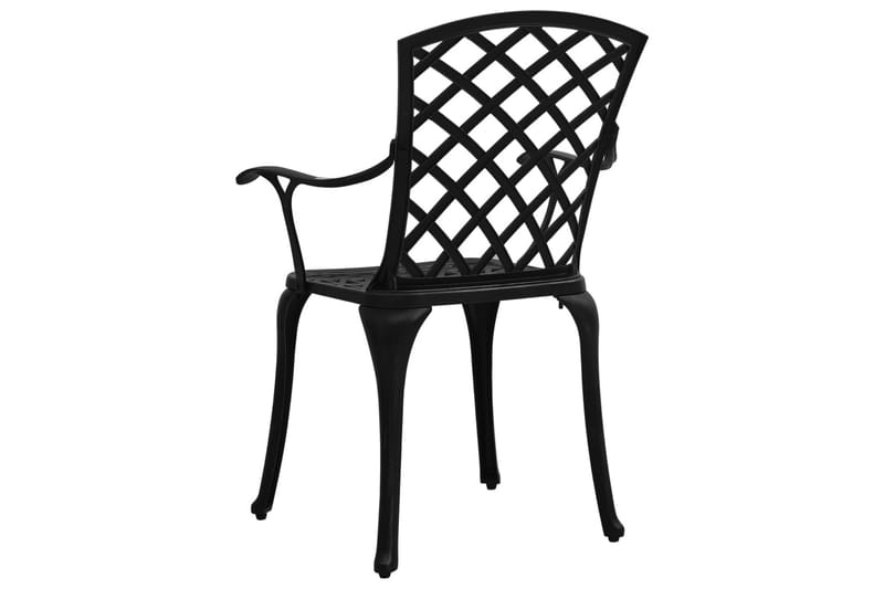 bistrosæt 5 dele støbt aluminium sort - Sort - Havemøbler - Balkon - Balkonmøbler - Altansæt