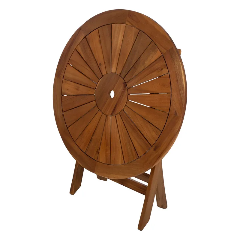 Bord HOME4YOU Fabiola D80x72 cm Akacie - brun - Havemøbler - Balkon - Balkonmøbler - Altanborde