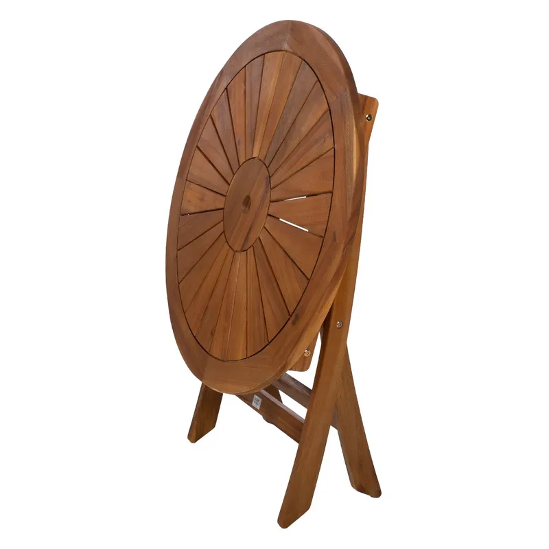 Bord HOME4YOU Fabiola D80x72 cm Akacie - brun - Havemøbler - Balkon - Balkonmøbler - Altanborde