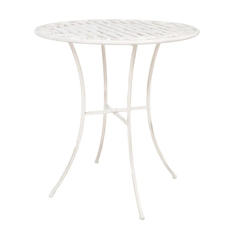 Bord HOME4YOU Jasmine D70x75 cm Antikhvid metal, antik hvid