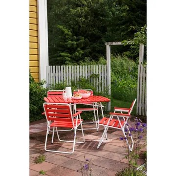 Bordgruppesæt Varax Retro 403 + 4 stk. 305 Hvid/Rød - Hvid/Rød - Havemøbler - Balkon - Balkonmøbler - Altansæt