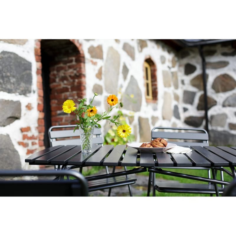 Bordsæt Varax Retro 403 + 4 stk 305 Grå/Sort - Grå/Sort - Havemøbler - Balkon - Balkonmøbler - Altansæt