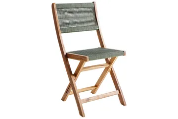 Cafégruppe Prossedi - Grønt, lyst træ - Havemøbler - Balkon - Balkonmøbler - Altansæt