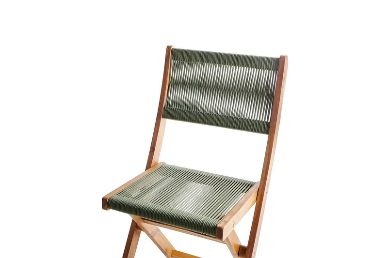 Cafégruppe Prossedi - Grønt, lyst træ - Havemøbler - Balkon - Balkonmøbler - Altansæt