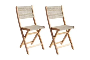 Cafégruppe Prossedi - Beige, Lys Træ - Havemøbler - Balkon - Balkonmøbler - Altansæt