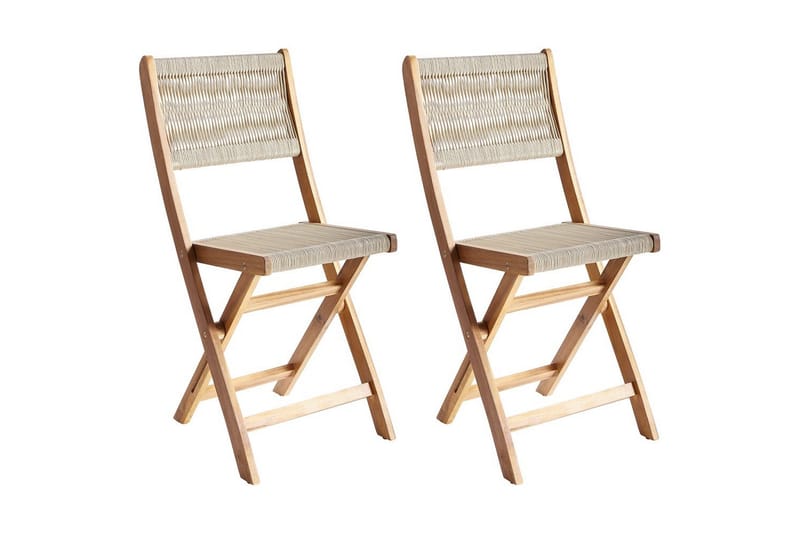 Cafégruppe Prossedi - Beige, Lys Træ - Havemøbler - Balkon - Balkonmøbler - Altansæt