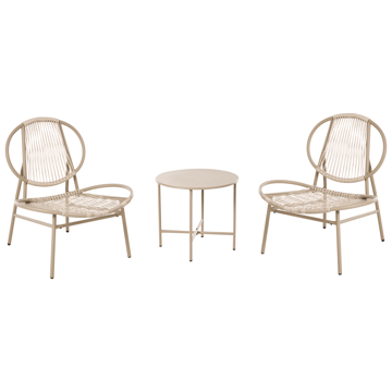 Cafésæt Ovaro - Beige - Havemøbler - Balkon - Balkonmøbler - Altansæt