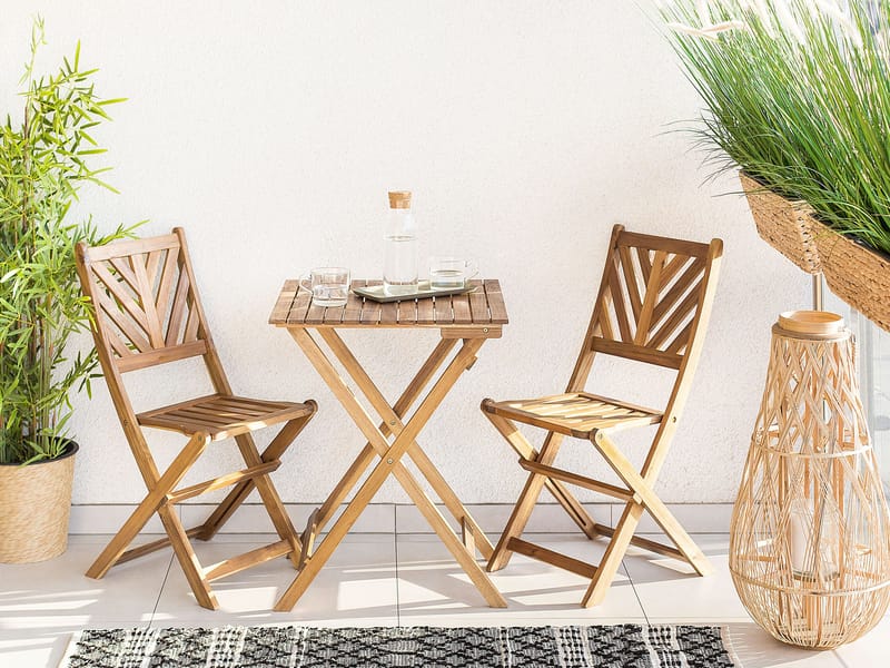 Cafésæt Terni - Brun - Havemøbler - Balkon - Balkonmøbler - Altansæt