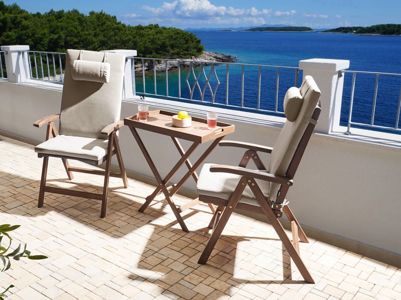 Cafés æt udendørs Amantea Premium akacietræ - Brun/taupe - Havemøbler - Balkon - Balkonmøbler - Altansæt