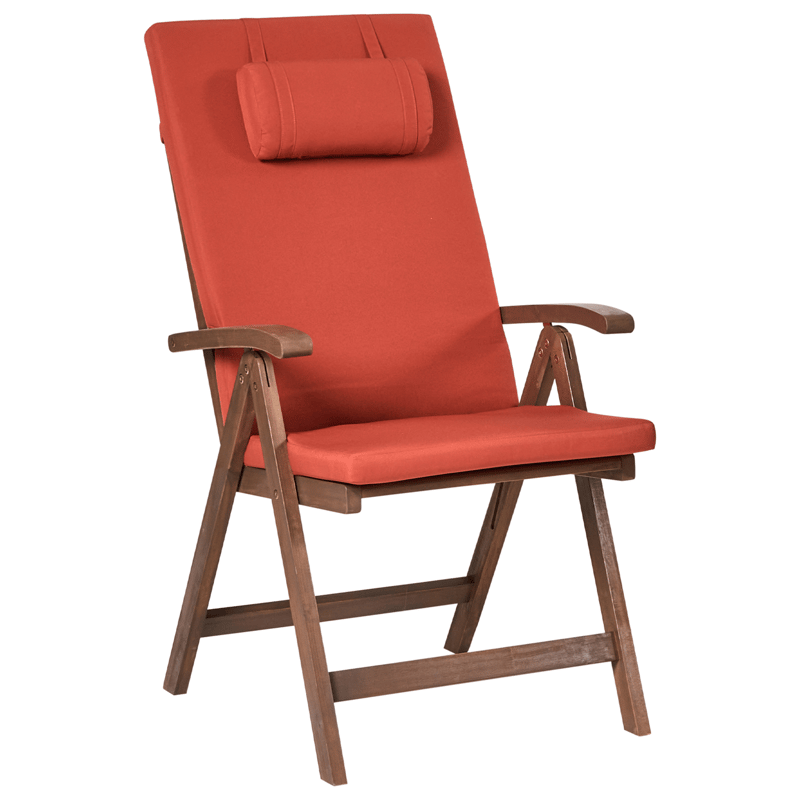 Cafésæt udendørs Amantea Premium akacietræ - Brun/Rød - Havemøbler - Balkon - Balkonmøbler - Altansæt