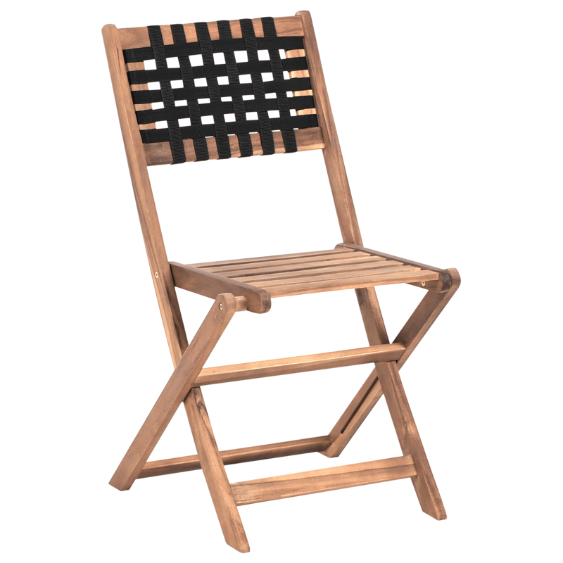 Cafésæt udendørs Coniolo akacietræ - Brun/Sort - Havemøbler - Balkon - Balkonmøbler - Altansæt