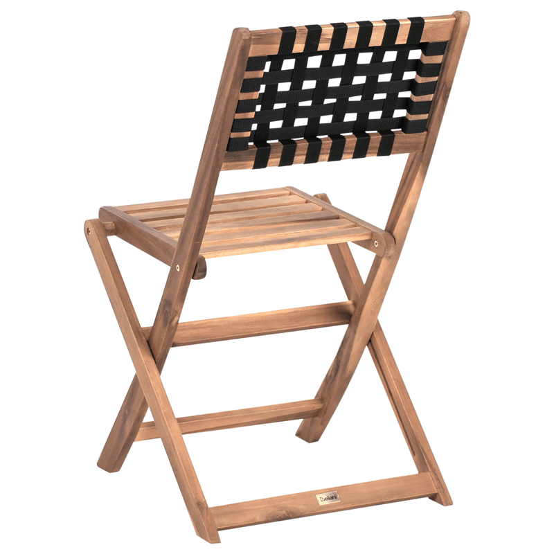 Cafésæt udendørs Coniolo akacietræ - Brun/Sort - Havemøbler - Balkon - Balkonmøbler - Altansæt