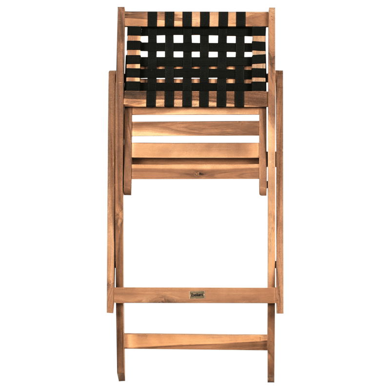 Cafésæt udendørs Coniolo akacietræ - Brun/Sort - Havemøbler - Balkon - Balkonmøbler - Altansæt