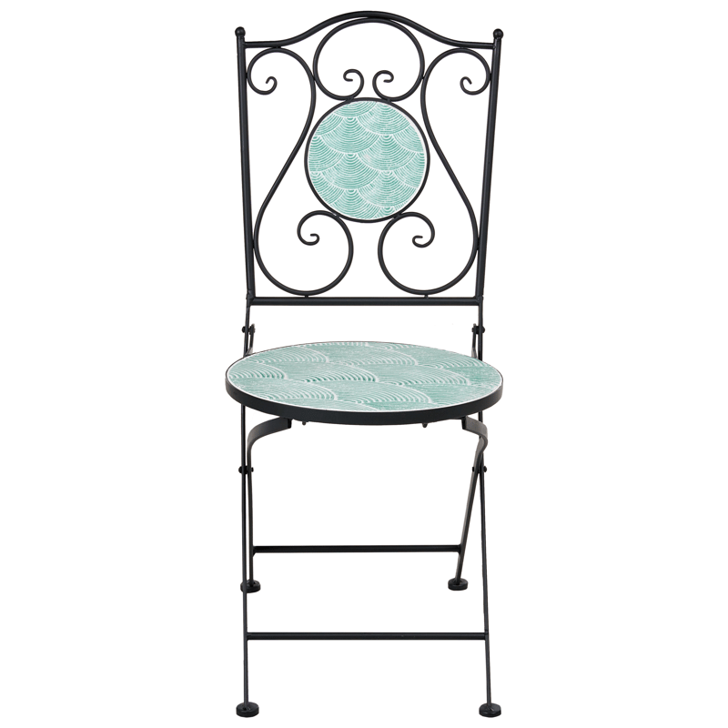 Cafésæt udendørs foldbar Anapo Jern - sort/grøn - Havemøbler - Balkon - Balkonmøbler - Altansæt