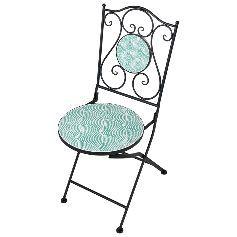 Cafésæt udendørs foldbar Anapo Jern - sort/grøn - Havemøbler - Balkon - Balkonmøbler - Altansæt