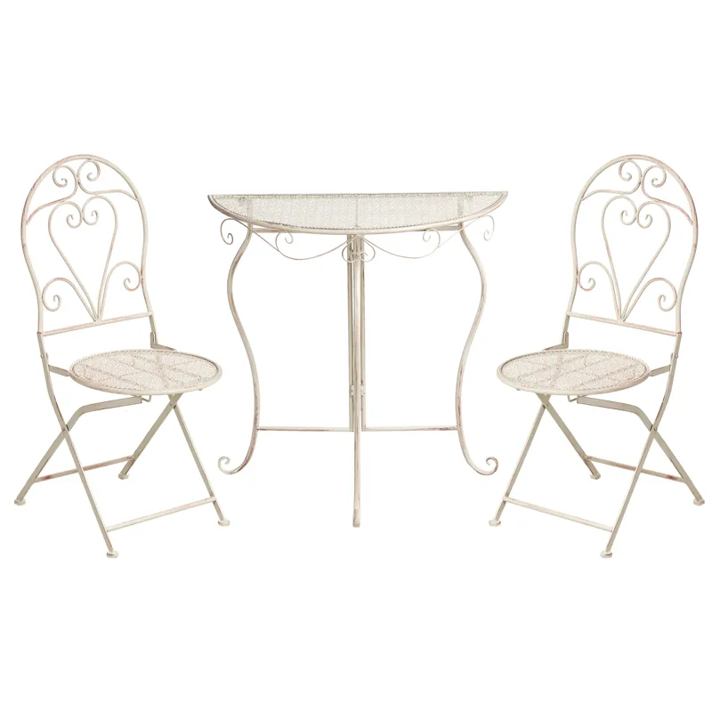 Cafésæt udendørs foldbar Folelli Jern, Beige