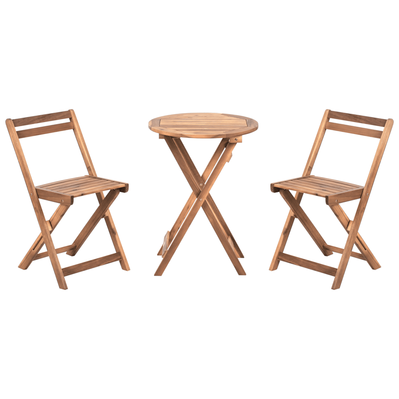 Cafésæt udendørs foldbar Sacile akacietræ, Brun