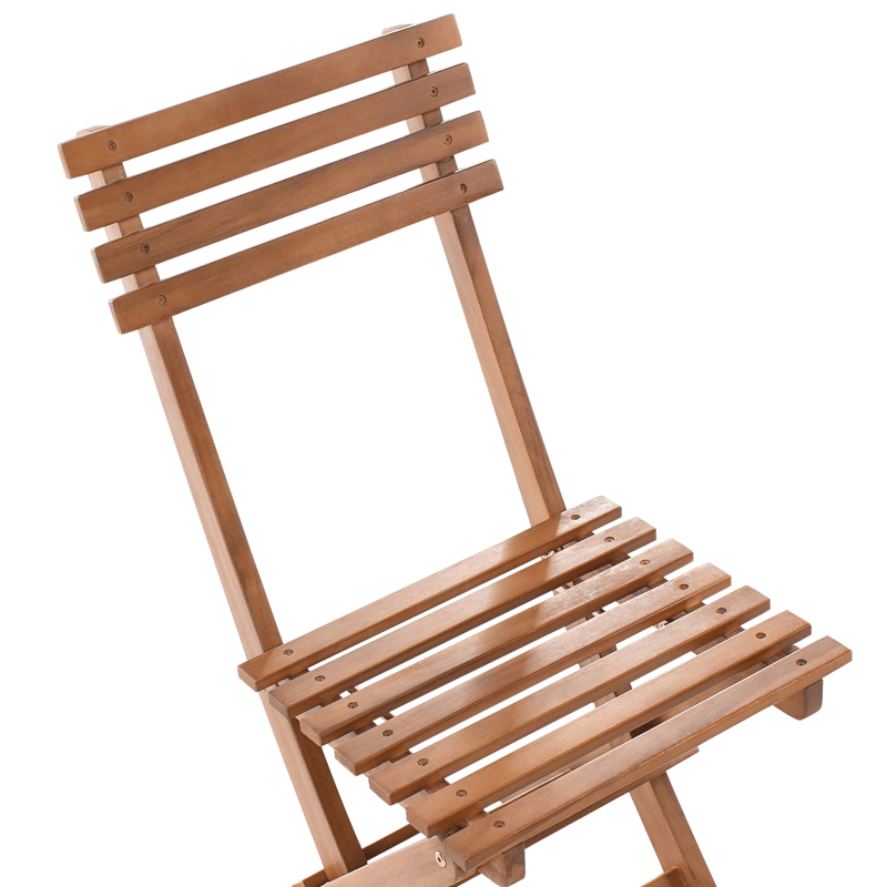 Cafésæt udendørs foldbar Solarolo akacietræ - Brun - Havemøbler - Balkon - Balkonmøbler - Altansæt