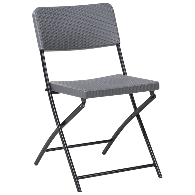 Cafésæt udendørs foldbar Trappeto - Grå/Sort - Havemøbler - Balkon - Balkonmøbler - Altansæt