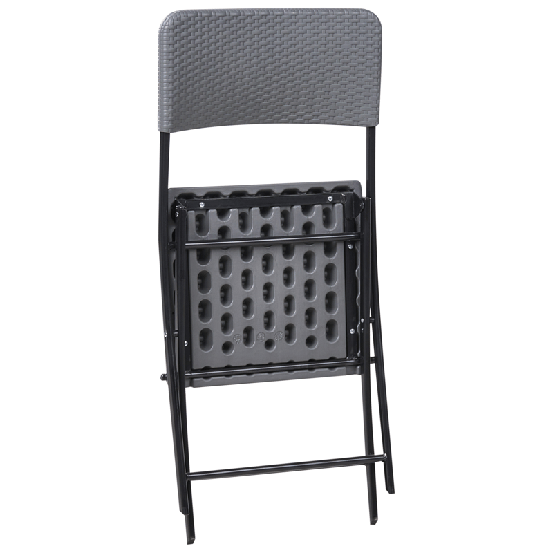 Cafésæt udendørs foldbar Trappeto - Grå/Sort - Havemøbler - Balkon - Balkonmøbler - Altansæt