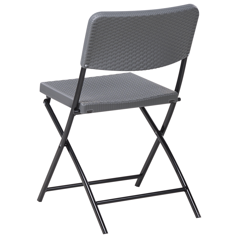 Cafésæt udendørs foldbar Trappeto - Grå/Sort - Havemøbler - Balkon - Balkonmøbler - Altansæt