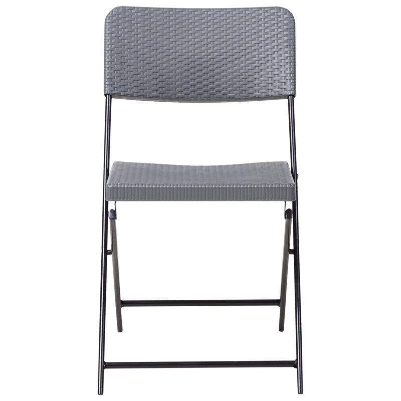 Cafésæt udendørs foldbar Trappeto - Grå/Sort - Havemøbler - Balkon - Balkonmøbler - Altansæt