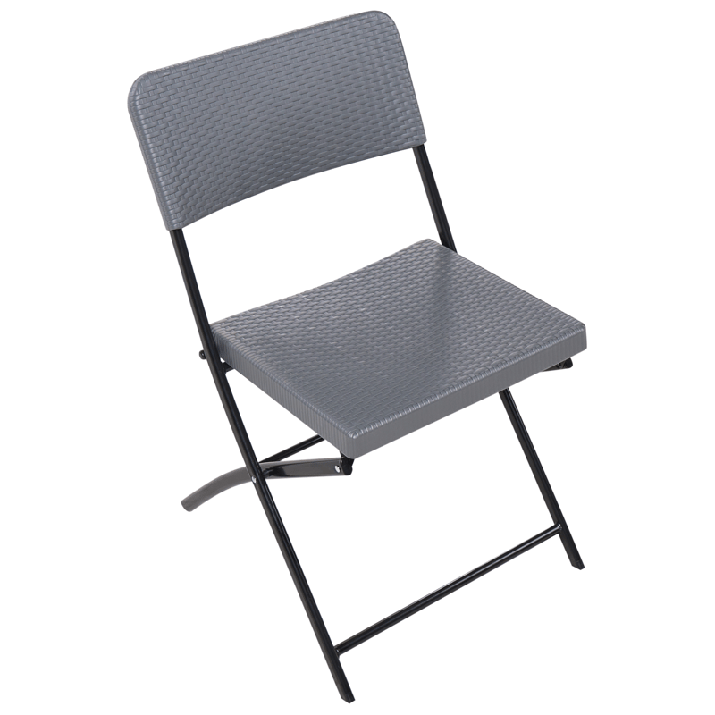 Cafésæt udendørs foldbar Trappeto - Grå/Sort - Havemøbler - Balkon - Balkonmøbler - Altansæt