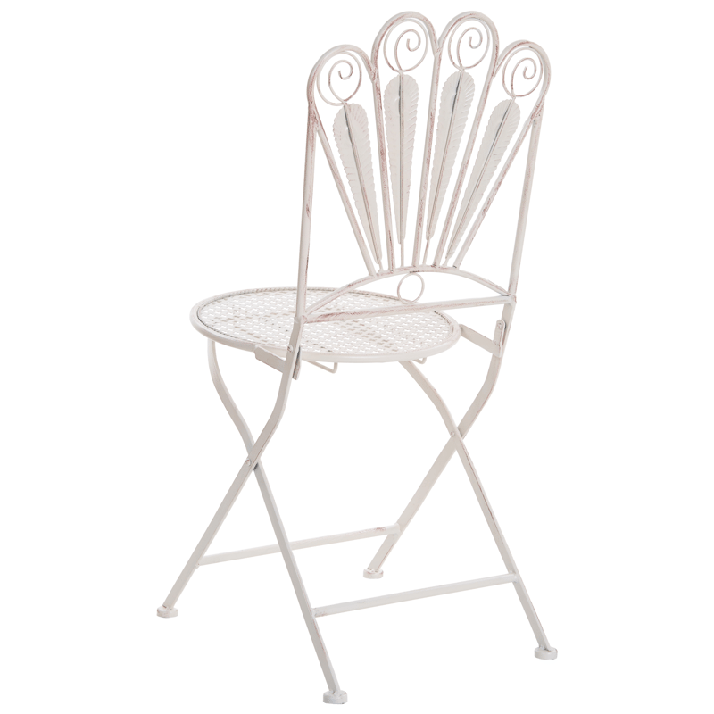 Cafésæt udendørs foldbar Pavia Jern - Hvid - Havemøbler - Balkon - Balkonmøbler - Altansæt