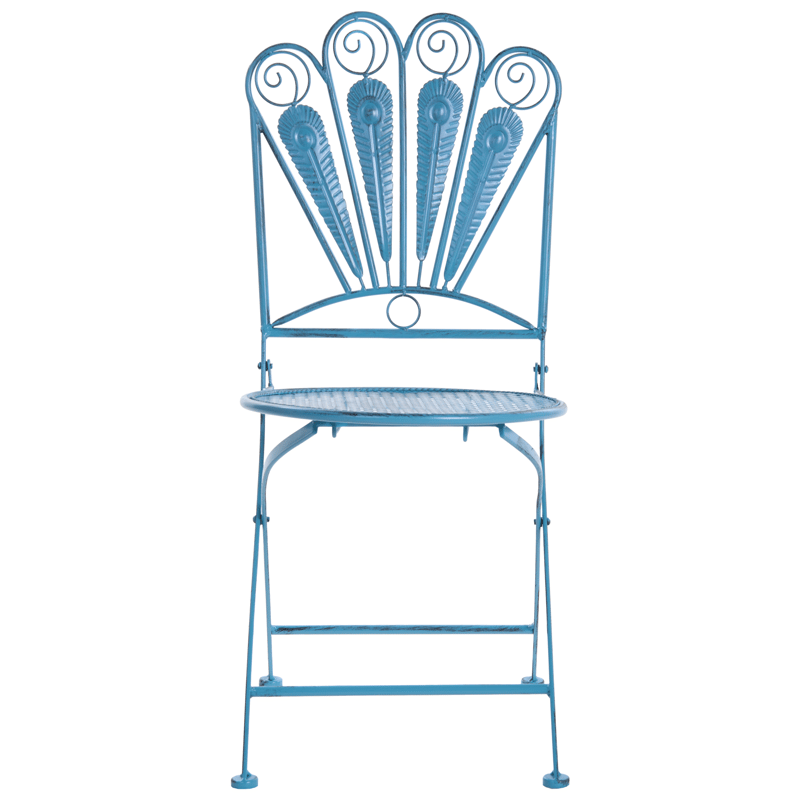 Cafésæt udendørs foldbar Pavia Jern - Blå - Havemøbler - Balkon - Balkonmøbler - Altansæt