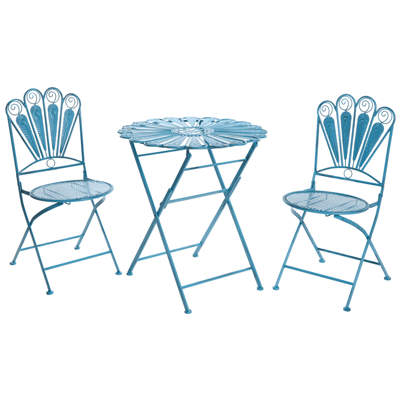 Cafésæt udendørs foldbar Pavia Jern, Blå