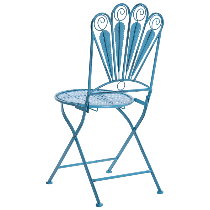 Cafésæt udendørs foldbar Pavia Jern - Blå - Havemøbler - Balkon - Balkonmøbler - Altansæt