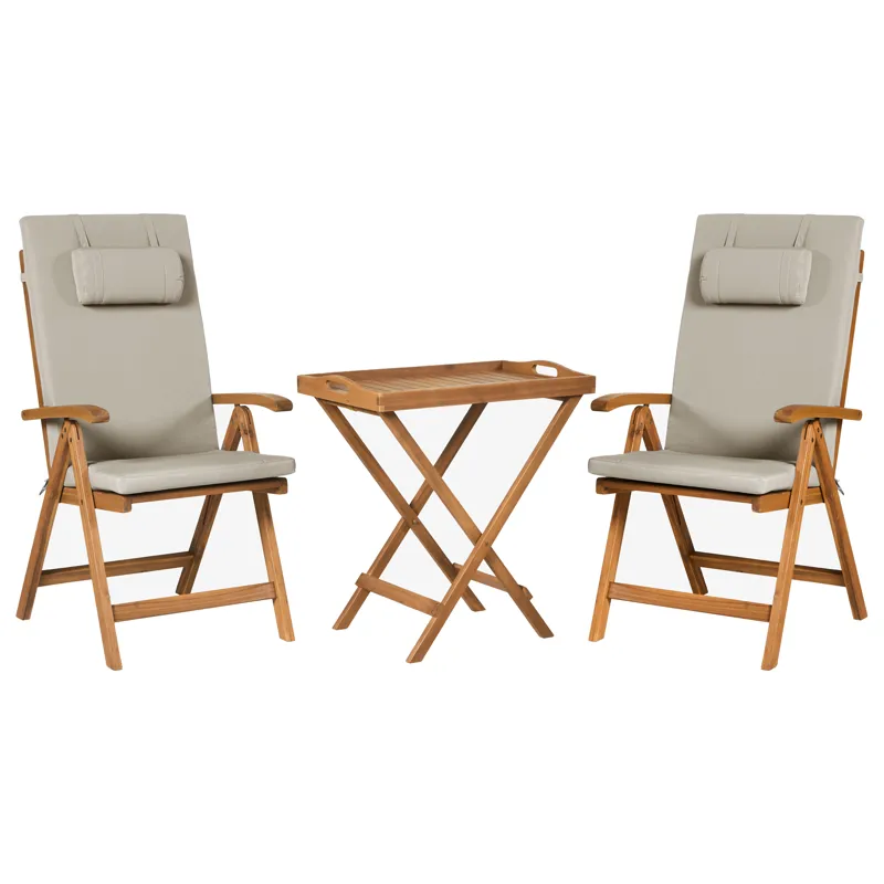 Cafésæt udendørs Java Premium akacietræ, Brun/Taupe