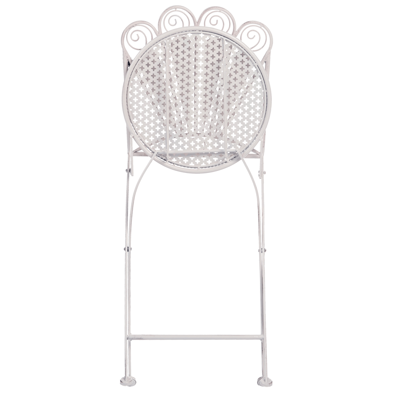 Cafésæt udendørs med bænk Pavia Jern - Hvid - Havemøbler - Balkon - Balkonmøbler - Altansæt