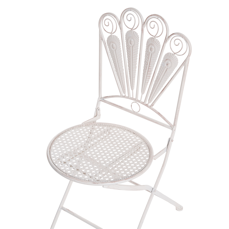 Cafésæt udendørs med bænk Pavia Jern - Hvid - Havemøbler - Balkon - Balkonmøbler - Altansæt