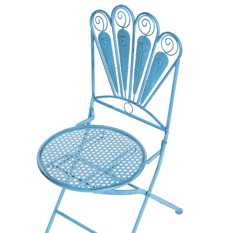 Cafésæt udendørs med bænk Pavia Jern - Blå - Havemøbler - Balkon - Balkonmøbler - Altansæt