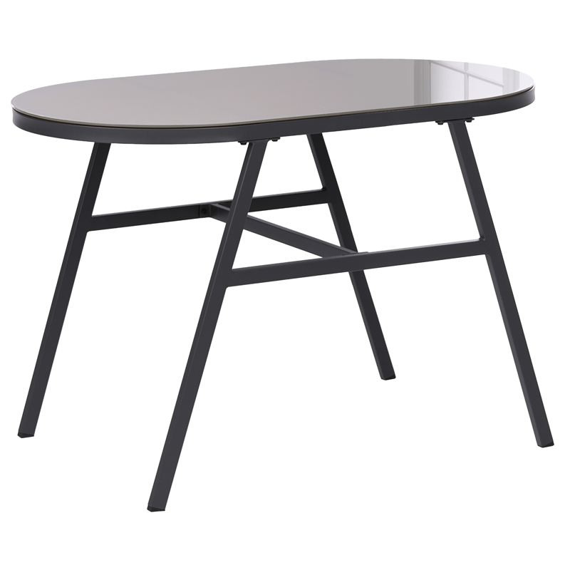 Cafésæt udendørs Muros Stål - Grå/Beige - Havemøbler - Balkon - Balkonmøbler - Altansæt