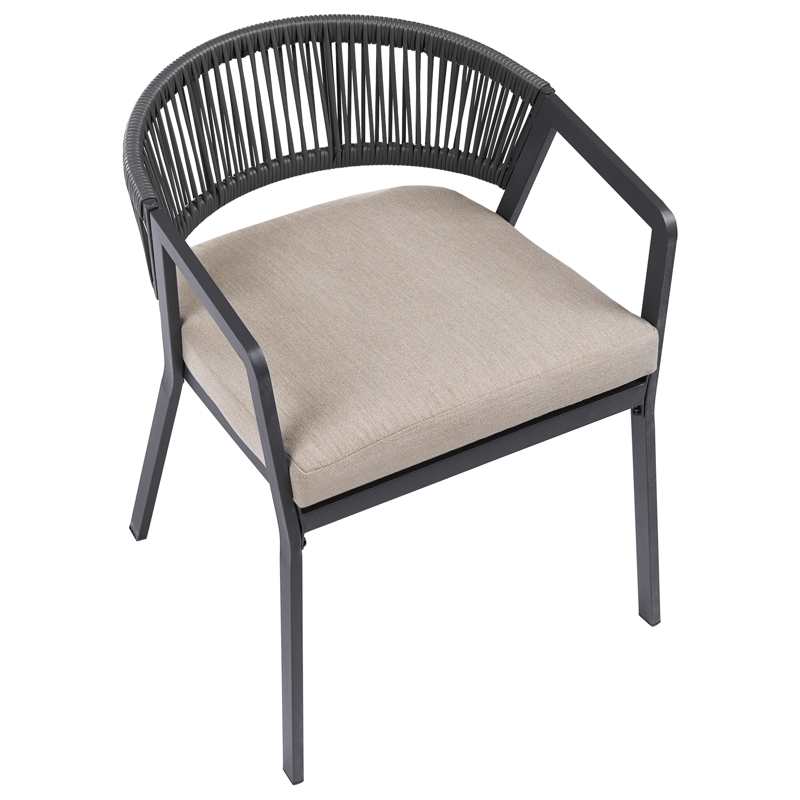 Cafésæt udendørs Muros Stål - Grå/Beige - Havemøbler - Balkon - Balkonmøbler - Altansæt