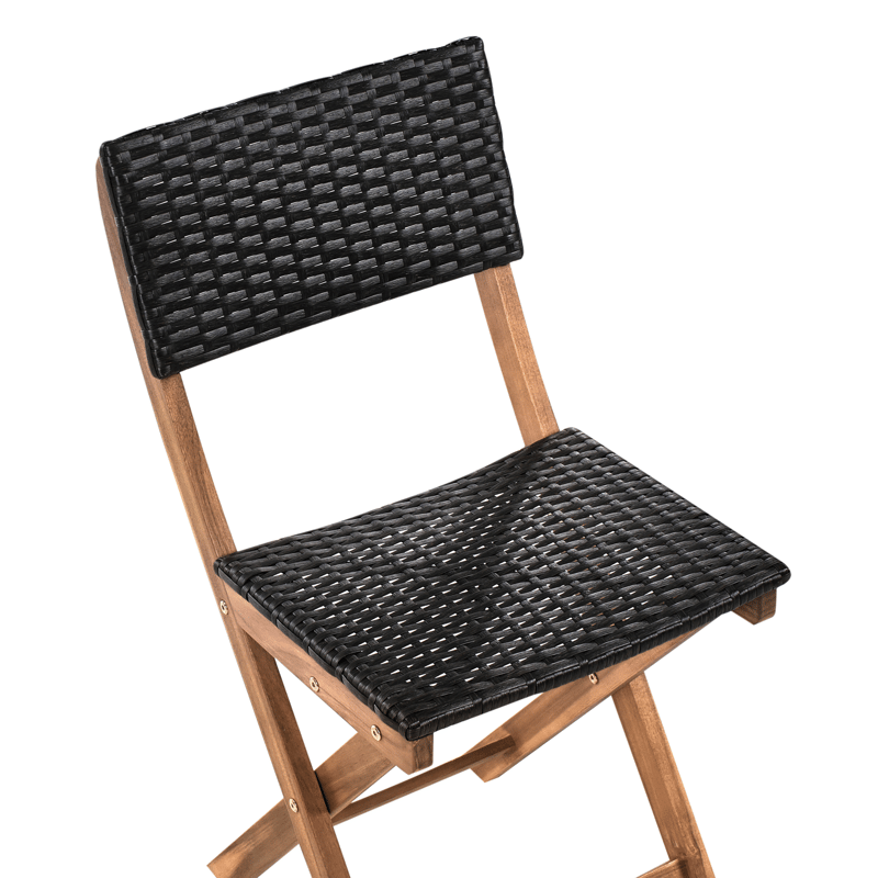 Cafésæt udendørs Rivarotta akacietræ - Brun/Sort - Havemøbler - Balkon - Balkonmøbler - Altansæt