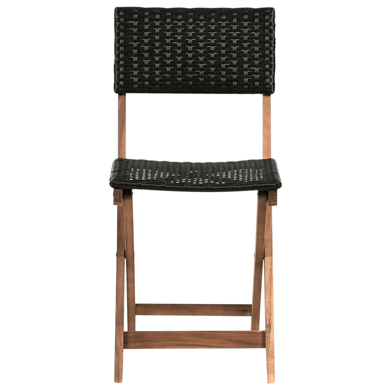 Cafésæt udendørs Rivarotta akacietræ - Brun/Sort - Havemøbler - Balkon - Balkonmøbler - Altansæt