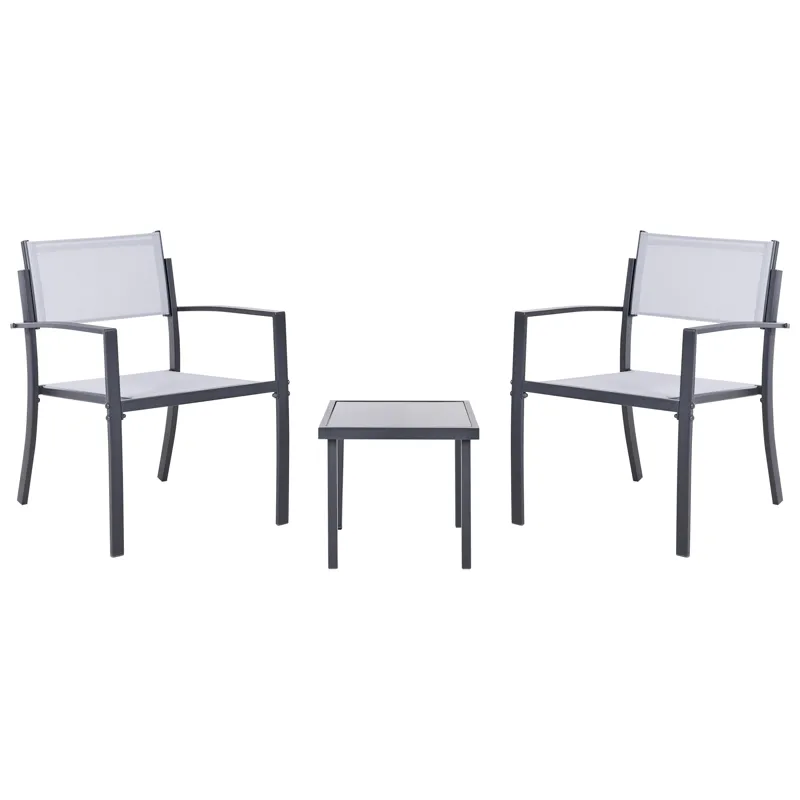 Cafésæt udendørs Tavoleto Stål, Grå