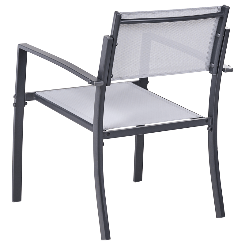 Cafésæt udendørs Tavoleto Stål - Grå - Havemøbler - Balkon - Balkonmøbler - Altansæt