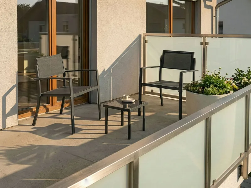 Cafésæt udendørs Tavoleto Stål - Mørkegrå - Havemøbler - Balkon - Balkonmøbler - Altansæt